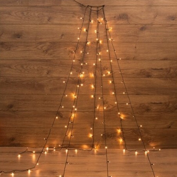 Елочная гирлянда с кольцом, 7 нитей 1,5м цвет диодов теплый белый, 105 LED 220V IP20 8 режимов