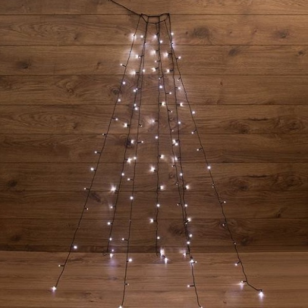 Елочная гирлянда с кольцом, 7 нитей по 1,8м, цвет диодов белый, 126 LED 220V IP20 8 режимов