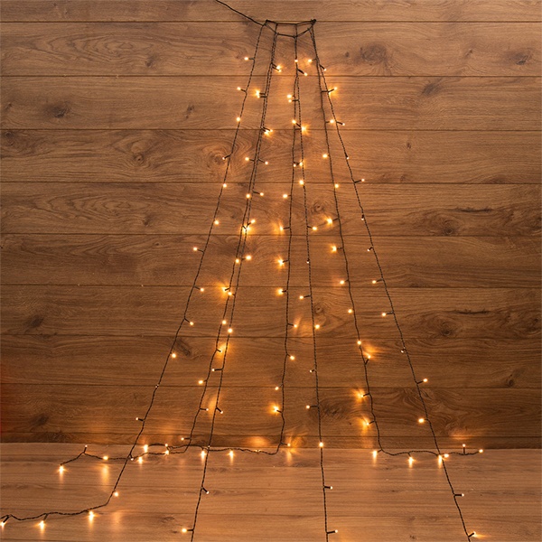 Елочная гирлянда с кольцом, 7 нитей 1,8м, цвет диодов теплый белый, 126 LED 220V IP20 8 режимов