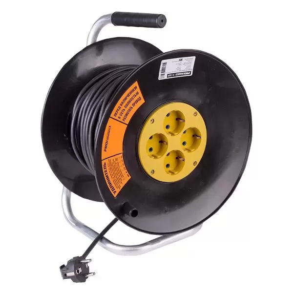 Удлинитель силовой на катушке ProConnect Optima 4 гнезда c заземлением 20м 3х1,5 мм2