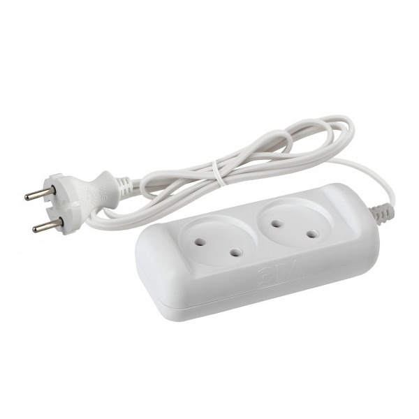 Удлинитель ЭРА UX-2-1,5m без заземления 2 розетки 1,5м ШВВП 2x0,75мм2 6А белый