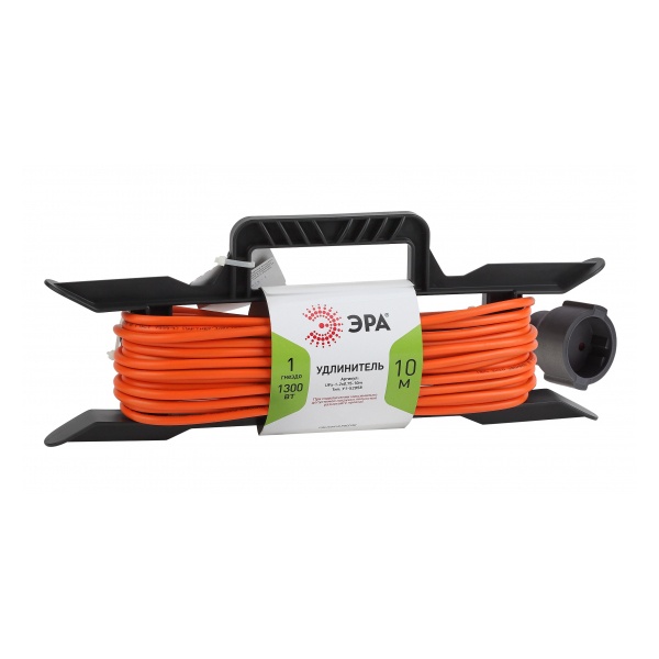 Удлинитель силовой ЭРА UFx-1-2x0.75-10m на рамке без заземления 1 розетка 10м ПВС 2x0.75мм2