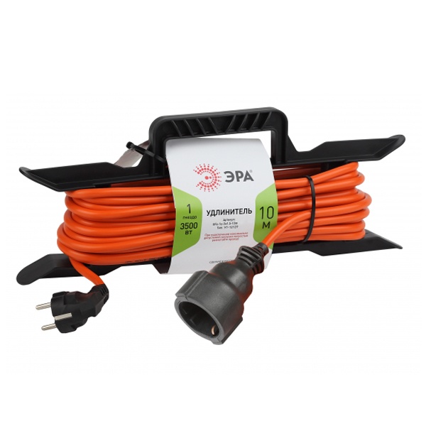 Удлинитель силовой ЭРА UFx-1e-3x1.5-10m на рамке c заземлением 1 розетка 10м ПВС 3x1.5мм2