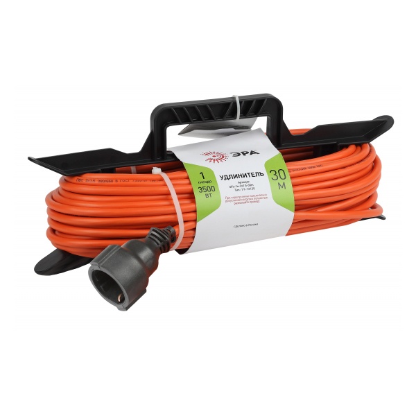 Удлинитель силовой ЭРА UFx-1e-3x1.5-30m на рамке c заземлением 1 розетка 30м ПВС 3x1.5мм2