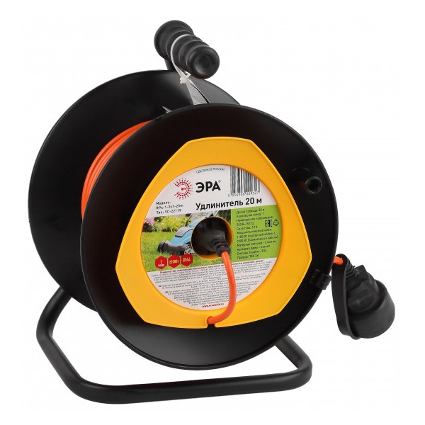Удлинитель силовой ЭРА RPx-1-2x1-20m для газонокосилки без заземления 1 розетка 20м ПВС 2х1мм2