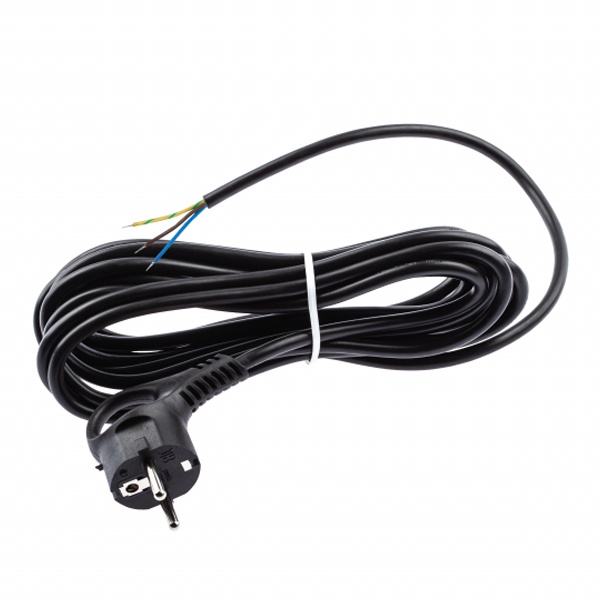 Шнур сетевой с вилкой ЭРА UX-3x0,75-3m-B с заземлением 3м ПВС 3x0,75мм2 черный