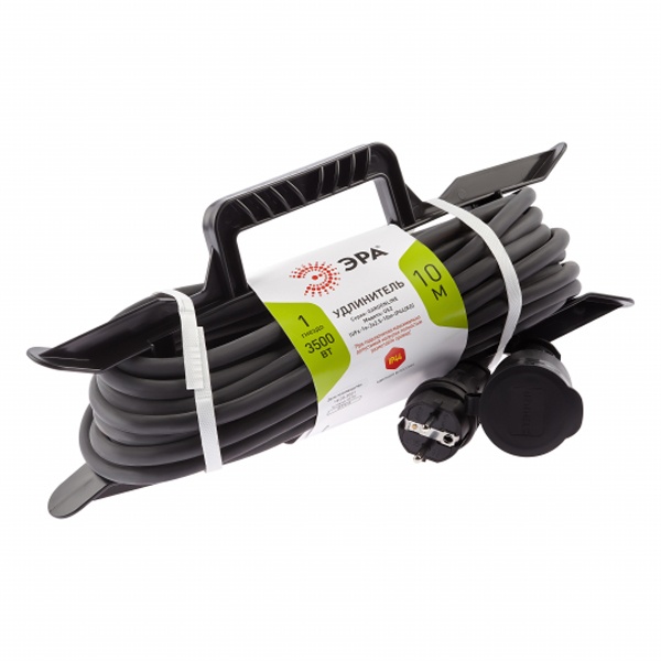 Удлинитель силовой ЭРА UFx-1e-3x2,5-10m-IP44(KG) на рамке с заземлением 1 розетка 10м КГ 3х2,5мм2