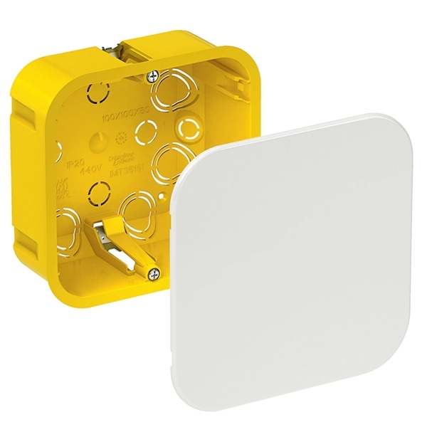 Коробка распаячная Systeme Electric 100х100х50 мм скрытой установки для гипсокартона [уп. 72шт]