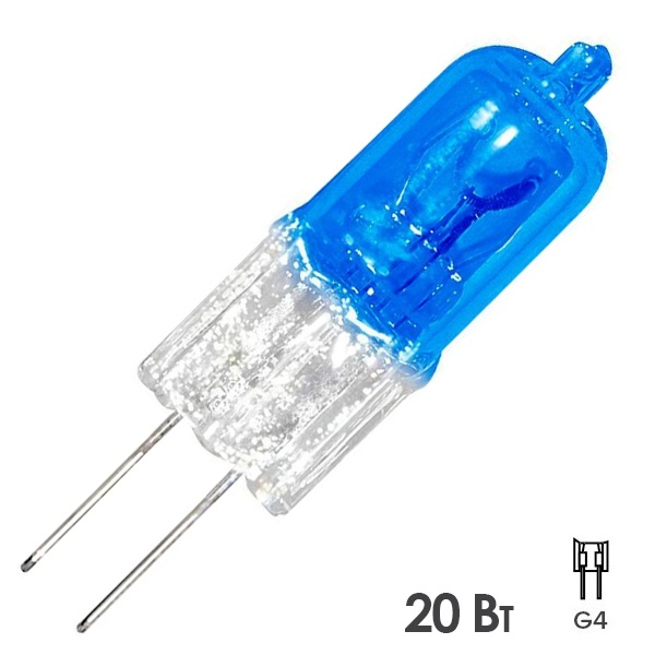 Лампа галогенная капсульная Feron HB2 20W 12V JC/G4 супер белая/super white blue