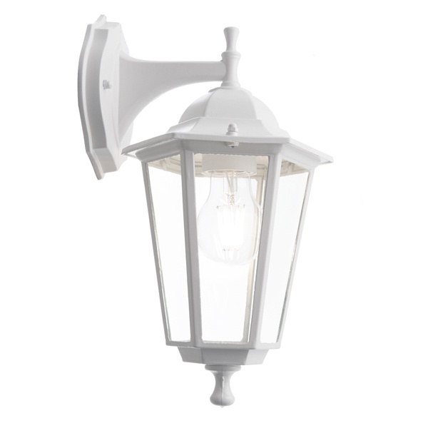 Светильник садово-парковый Классика Feron 6102 E27 170х200х320мм белый (на стену вниз)