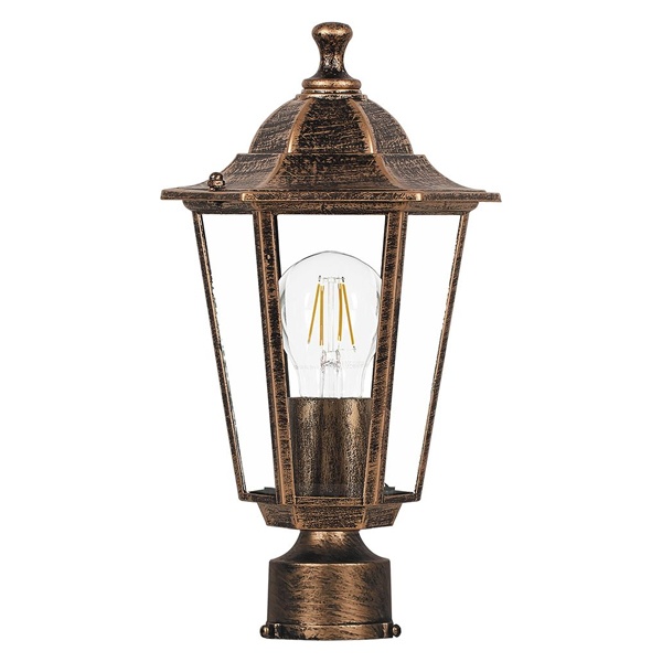 Светильник садово-парковый Классика Feron 6203 E27 195х195х360мм черное золото (на столб)