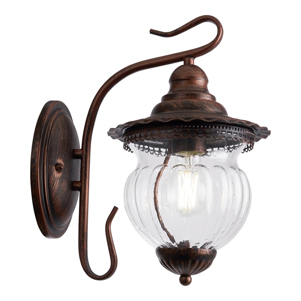 Светильник садово-парковый Feron PL591 на стену вниз 60W 230V E27, коричневый