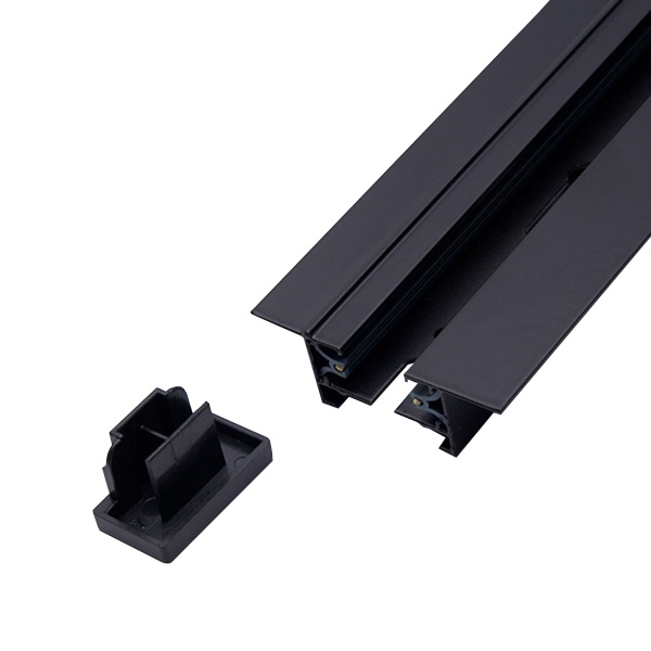 Шинопровод встраиваемый CAB1004 для трековых светильников, черный 1м (токовод, заглушка, крепление)