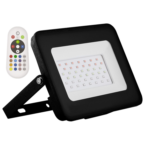 Прожектор светодиодный Feron LL-613 50W 220V RGB с пультом ДУ IP65 черный корпус 2835SMD