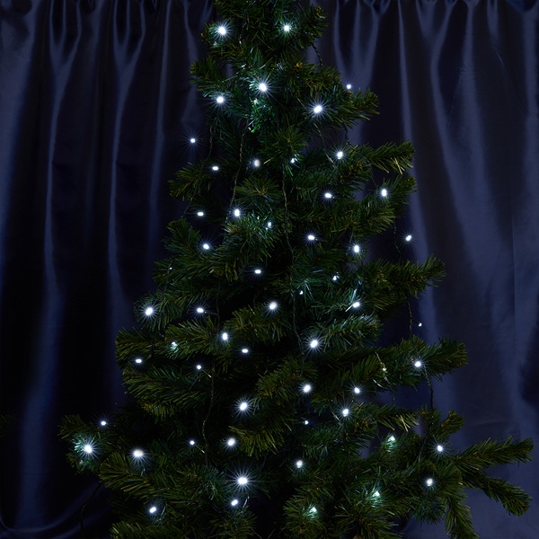 Светодиодная гирлянда CL03 линейная 40LED 5000K 4м +1.5м 230V IP20 (с контроллером) зеленый шнур