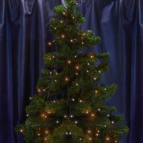 Светодиодная гирлянда CL05 линейная 100LED 2700K 10м +1.5м 230V IP20 (с контроллером) зеленый шнур