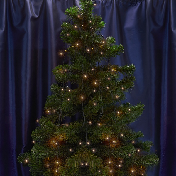 Светодиодная гирлянда CL06 линейная 200LED 3300K 20м +3м 230V IP20 (с контроллером) зеленый шнур