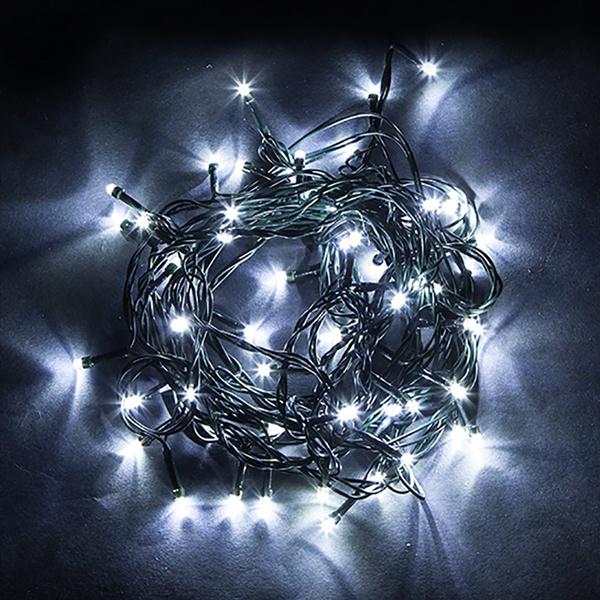 Светодиодная гирлянда CL07 линейная 400LED 5000K с эффектом стробов 40м +3м 230V IP44 зеленый шнур