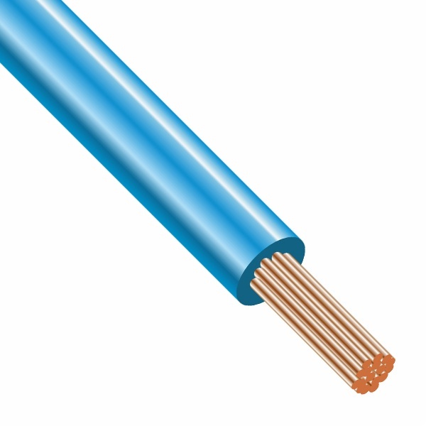 Провод установочный ККЗ ПуГВнг(А)-LS 1х0,5 гибкий силовой медный (ПВ-3) синий ГОСТ 31947