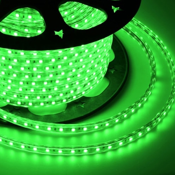 Лента светодиодная Neon-Night LED SMD 2835 4,8W/m 60LED/м, зеленая, 220В IP67 10x7мм 100м