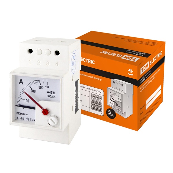 Амперметр TDM А45Д 300/5А-1,5 (DIN-рейка)
