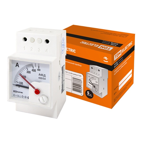 Амперметр TDM А45Д 400/5А-1,5 (DIN-рейка)