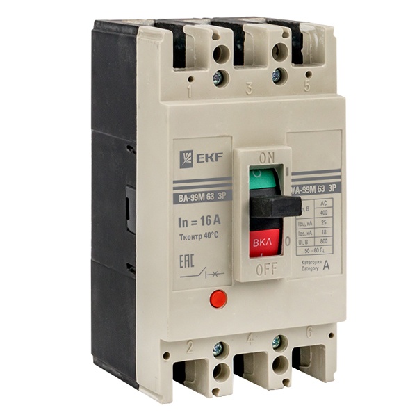 Выключатель автоматический EKF ВА-99M 63/16А 3P 25кА