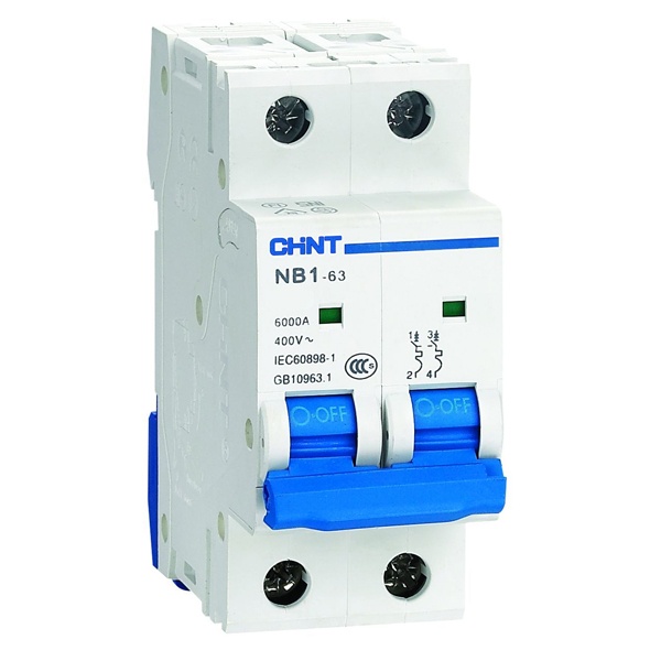Автоматический выключатель Chint NB1-63 2P 63A 6кА х-ка C (DB) (R) (автомат электрический)