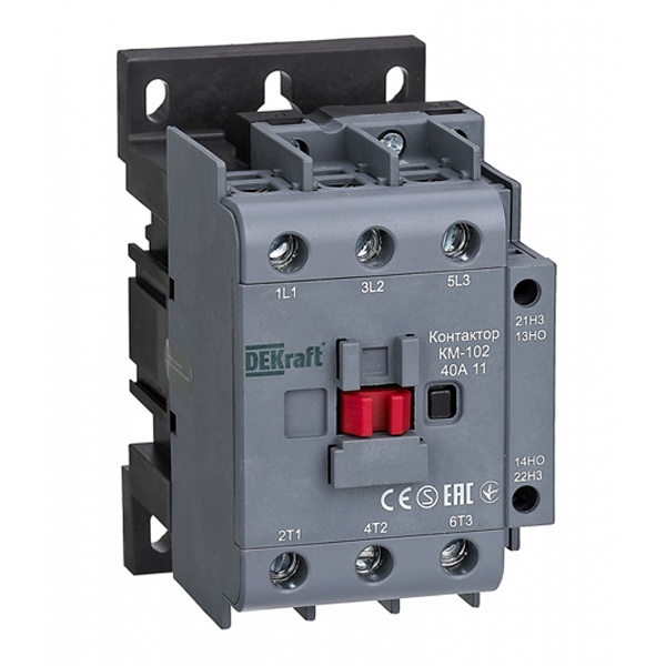 Контактор DEKraft КМ-102 40А 1НО+1НЗ 220/230В АС3 АС4