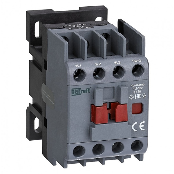 Контактор DEKraft КМ-102 12А 1НЗ 220/230В АС3 АС4