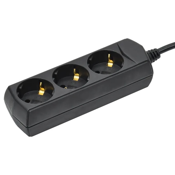 Удлинитель Generica (ИЭК) У03 3 места с заземлением 3м 3х1мм2 10А 250В черный