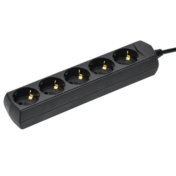 Удлинитель Generica (ИЭК) У05 5 мест с заземлением 3м 3х1мм2 10А 250В черный