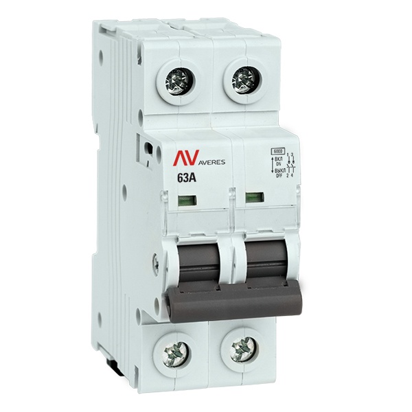 Выключатель нагрузки модульный EKF AVERES AVN 63А 2P однофазный (рубильник)