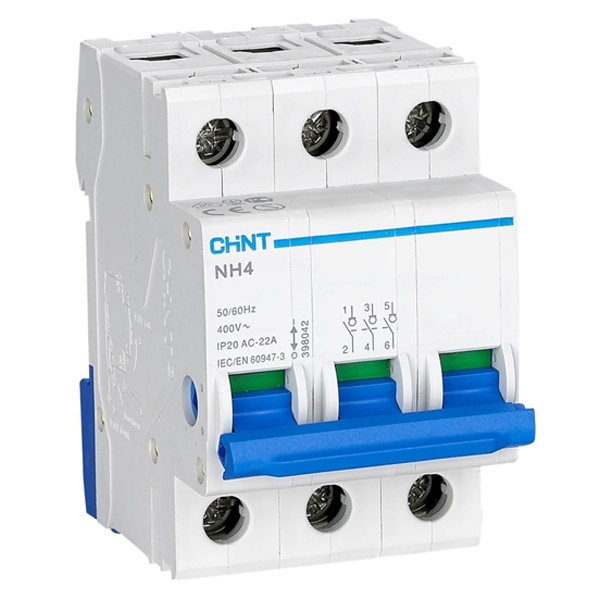 Рубильник модульный Chint NH4 3P 125A трехфазный (выключатель нагрузки)