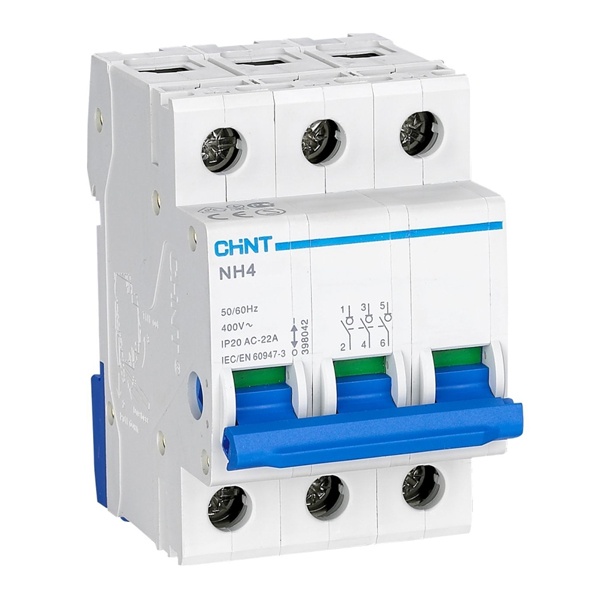 Рубильник модульный Chint NH4 3P 100A трехфазный (выключатель нагрузки)
