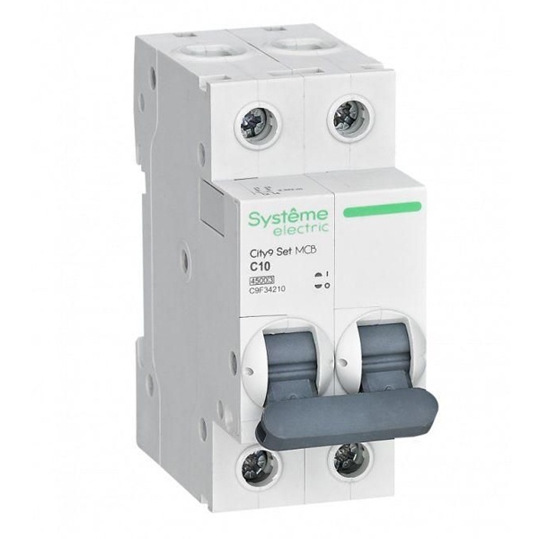 Автоматический выключатель SE City9 Set 10А С 2П 4,5кА (автомат электрический)