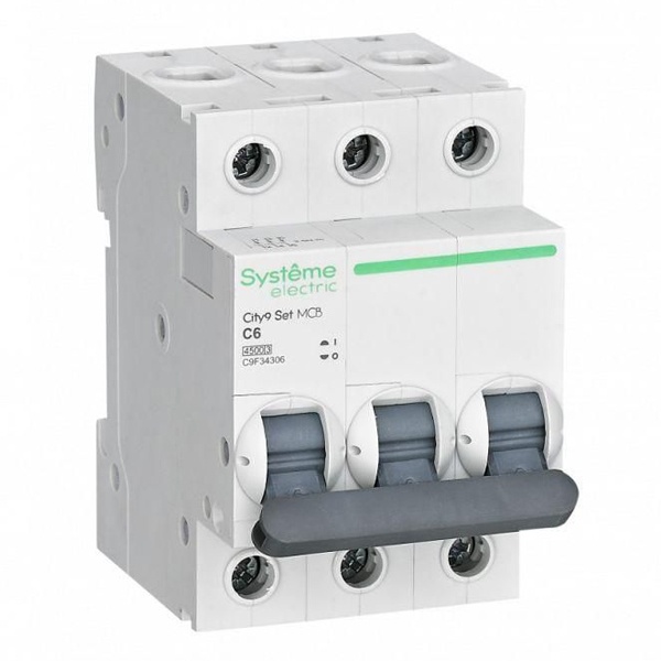 Автоматический выключатель SE City9 Set 6А С 3П 4,5кА (автомат электрический)