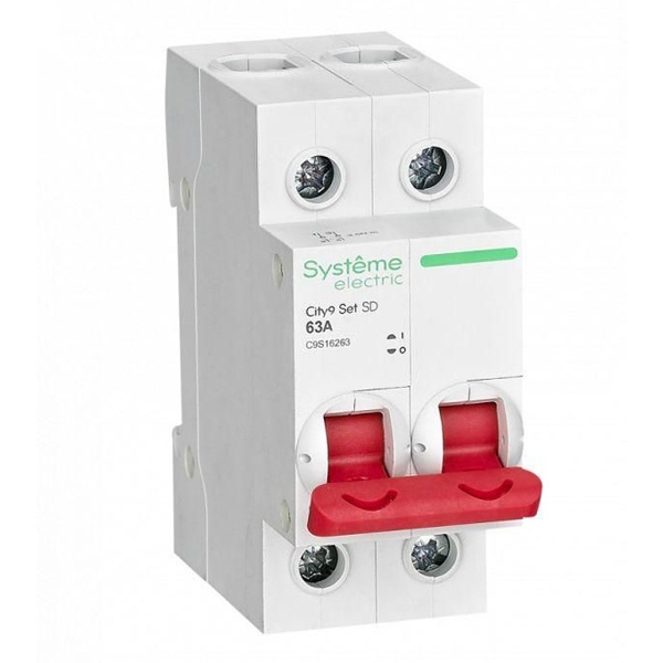 Рубильник SE City9 Set модульный 63А 2P (выключатель нагрузки)