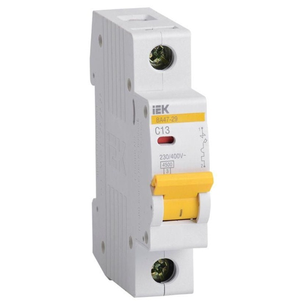 Автоматический выключатель ИЭК ВА47-29 1Р 13А 4,5кА характеристика С (автомат электрический)
