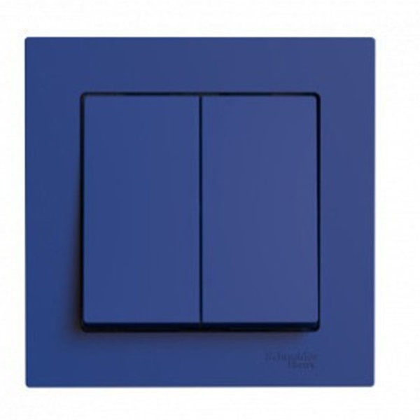 Двухклавишный выключатель в сборе SE AtlasDesign 10A, аквамарин [уп 5 шт]