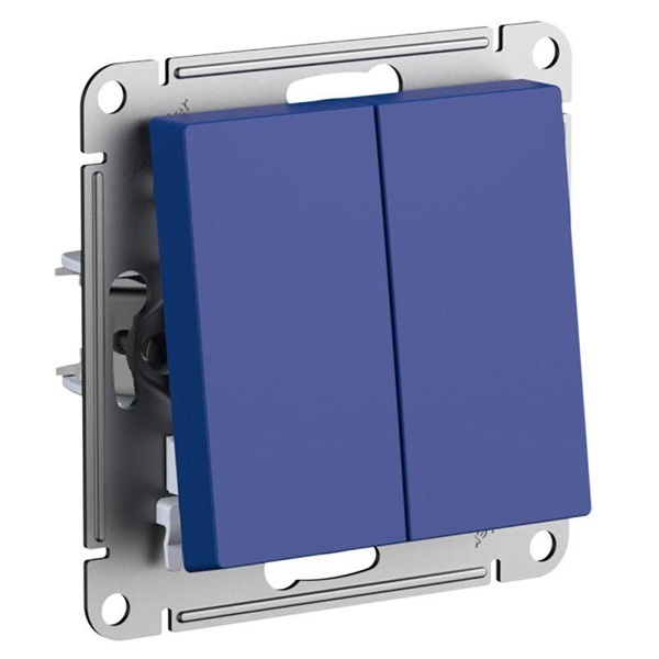 Двухклавишный переключатель SE AtlasDesign 10A, аквамарин [уп 5 шт]