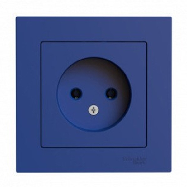 Розетка без заземления в сборе SE AtlasDesign 16А, аквамарин [уп 5 шт]