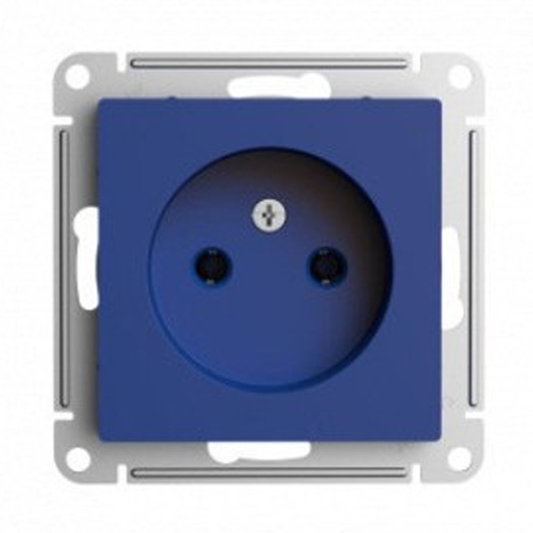 Розетка без заземления со шторками SE AtlasDesign 16А, аквамарин [уп 5 шт]