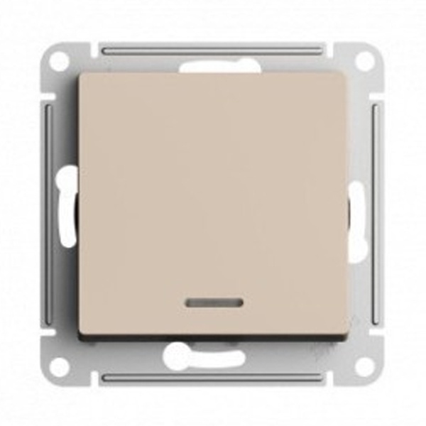 Одноклавишный выключатель с подсветкой SE AtlasDesign 10A, песочный [уп 5 шт]