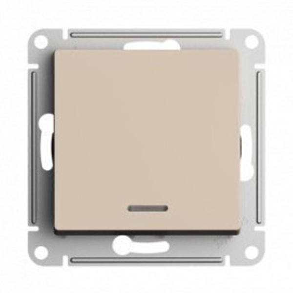 Одноклавишный переключатель с подсветкой SE AtlasDesign 10A, песочный [уп 5 шт]