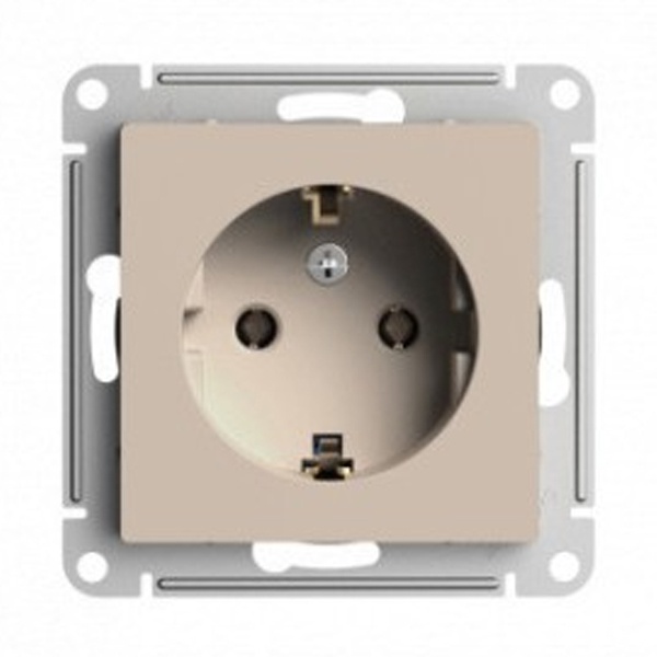 Розетка с заземлением SE AtlasDesign 16А, песочный [уп 5 шт]
