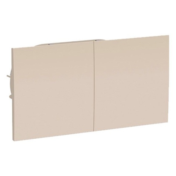 Розетка двойная с заземлением со шторками и сдвижной крышкой SE AtlasDesign 16А в сборе, песочный