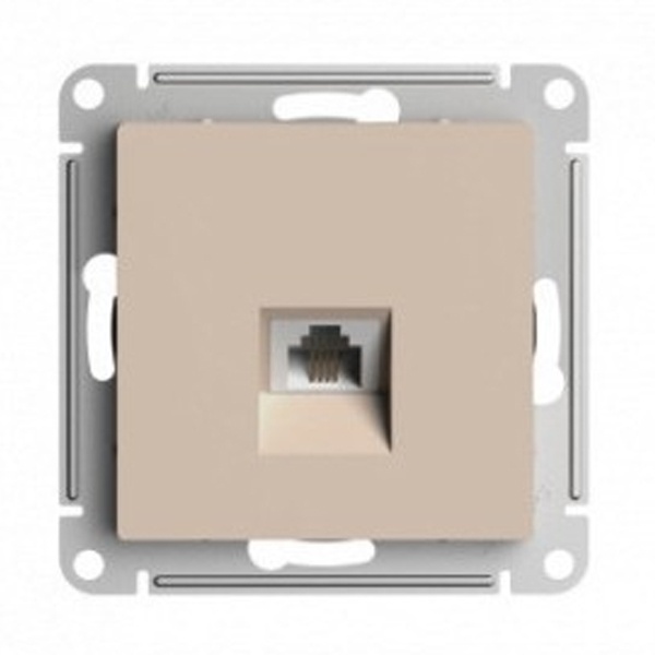 Розетка телефонная SE AtlasDesign RJ11, песочный [уп 5 шт]