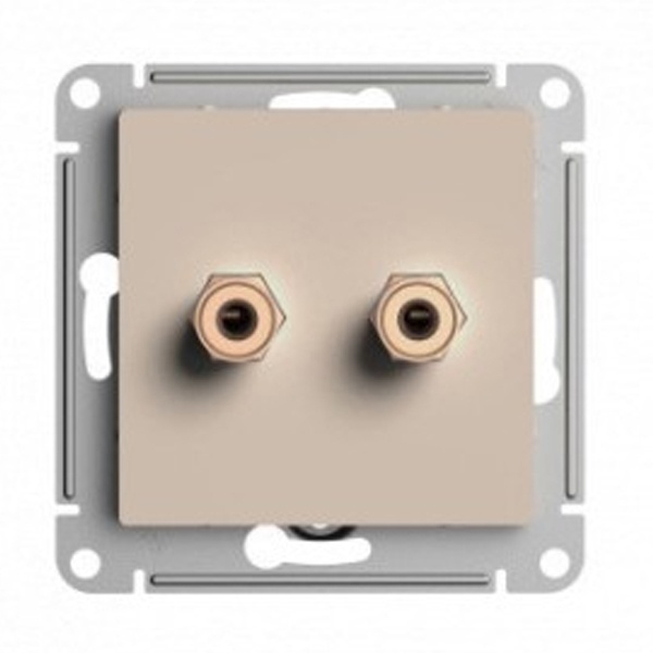 Аудиорозетка двойная SE AtlasDesign, песочная [уп 5 шт]