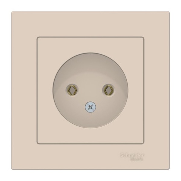 Розетка без заземления SE AtlasDesign 16А в сборе, бежевый [уп 20 шт]